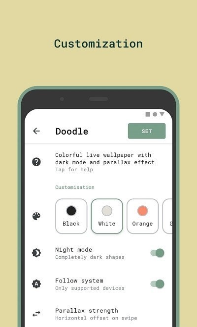 Doodle 壁纸设置主界面